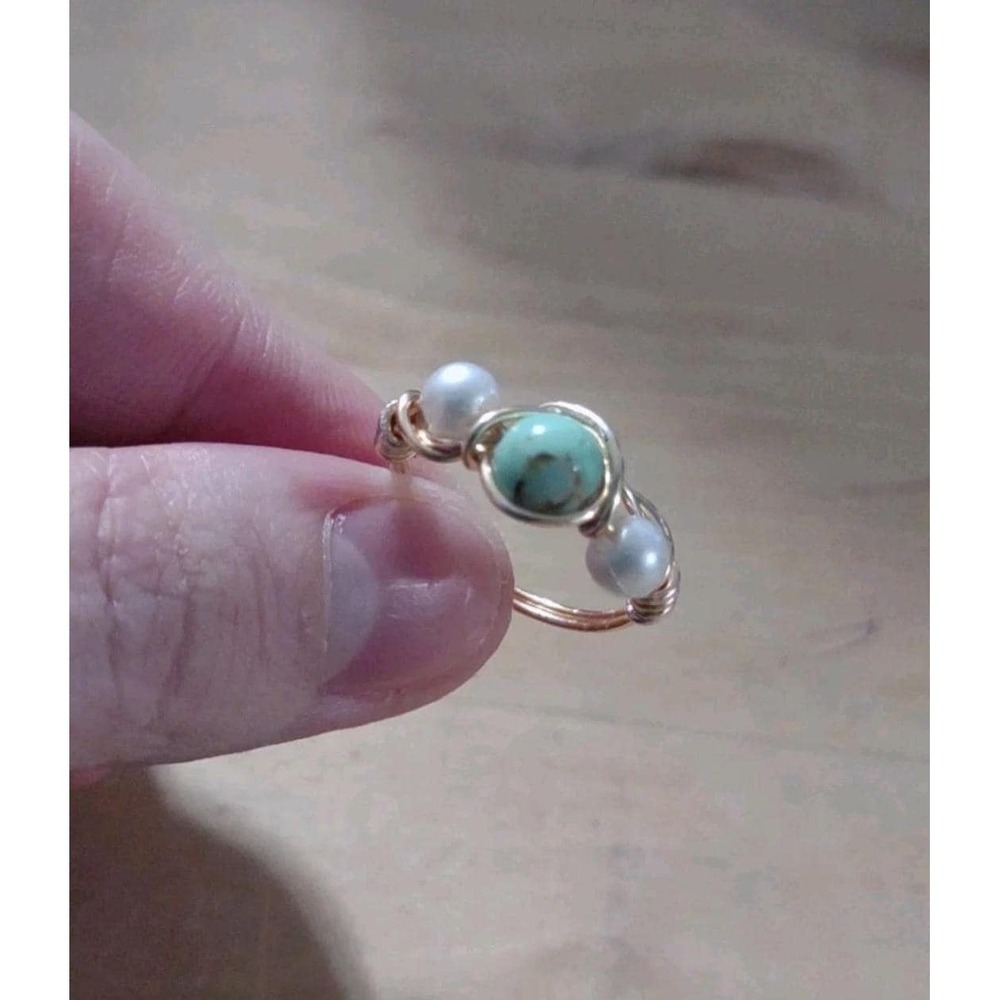 Ocean Breeze Wire-Wrapped Ring